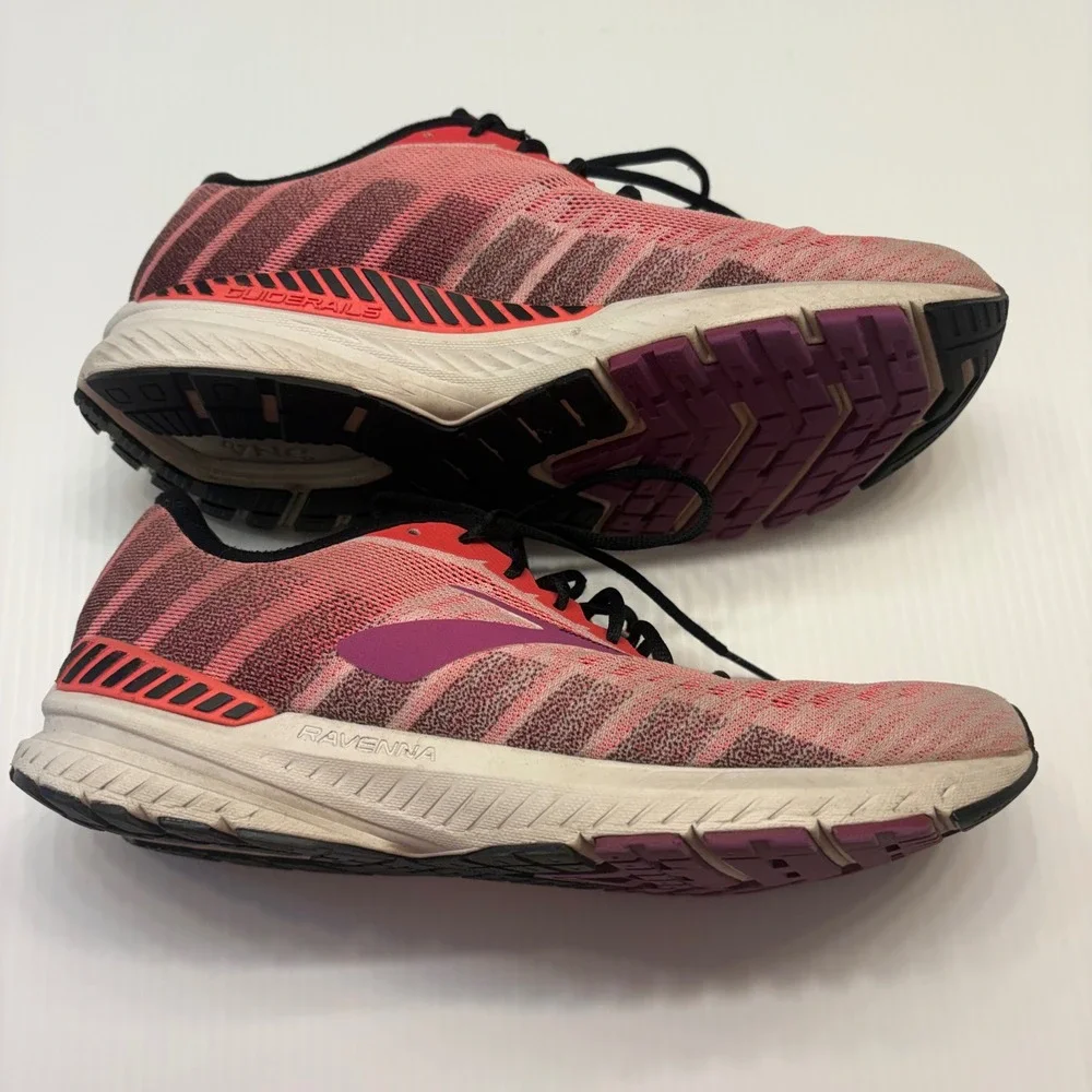 Brooks Ravenna 10 Running Shoes Womens 9.5 Pink Coral Purple GuideRails Sneakers